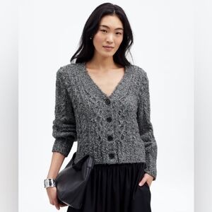 Madewell Cable V-Neck Cardigan
